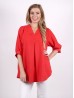 Fashion Blouse W/ V Neck & Buttoned Back (GET FREE NE065-216RD)